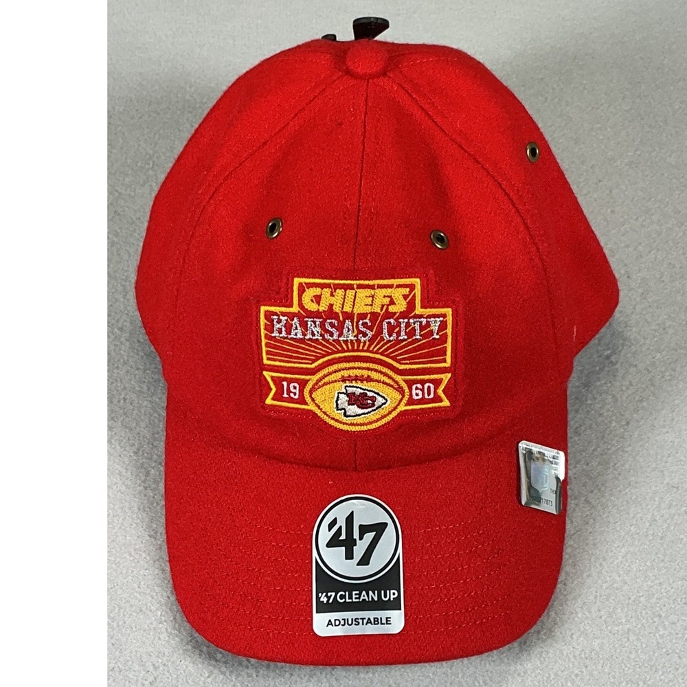 Kansas‎ City Chiefs 1960 NFL '47 Clean Up Adjustable Strapback Hat Cap Red NWT